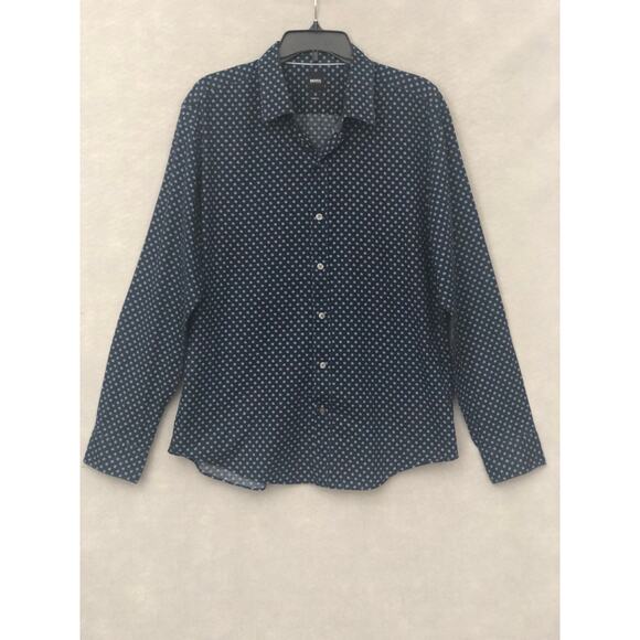 Hugo Boss Men's XL Standard Fit Button-Up Shirt  Navy - Picture 1 of 7